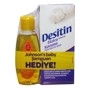 Desitin Anne ve Bebek Bakımı Desitin Ekstra Koruma Pişik Kremi 75 ml+Johnsons Baby Şampuan