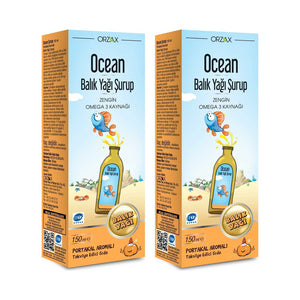 Orzax Besin Takviyeleri Orzax Ocean Balık Yağı Şurup 150 ml İkili Paket
