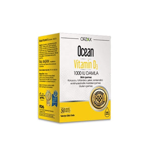 Orzax Ocean Vitamin D3 1000IU 50ml Damla
